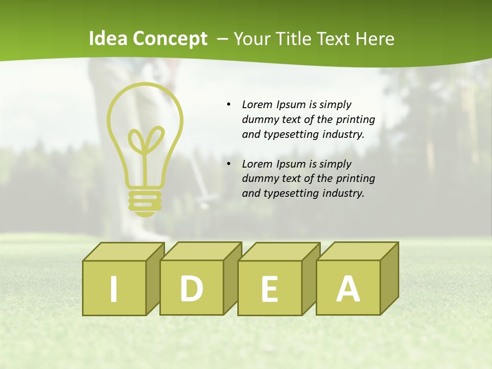 Active Young Golfing PowerPoint Template