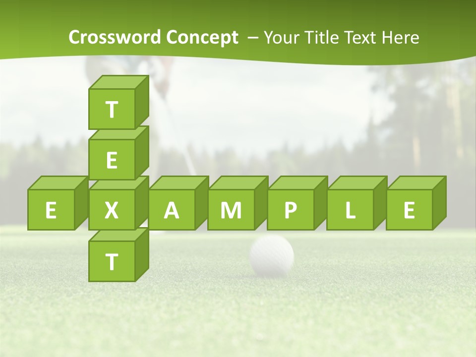 Active Young Golfing PowerPoint Template