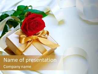 Fabric Year Bow PowerPoint Template