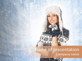 January Female Cold PowerPoint Template