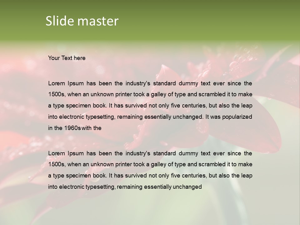 Drops Blooming Fresh PowerPoint Template