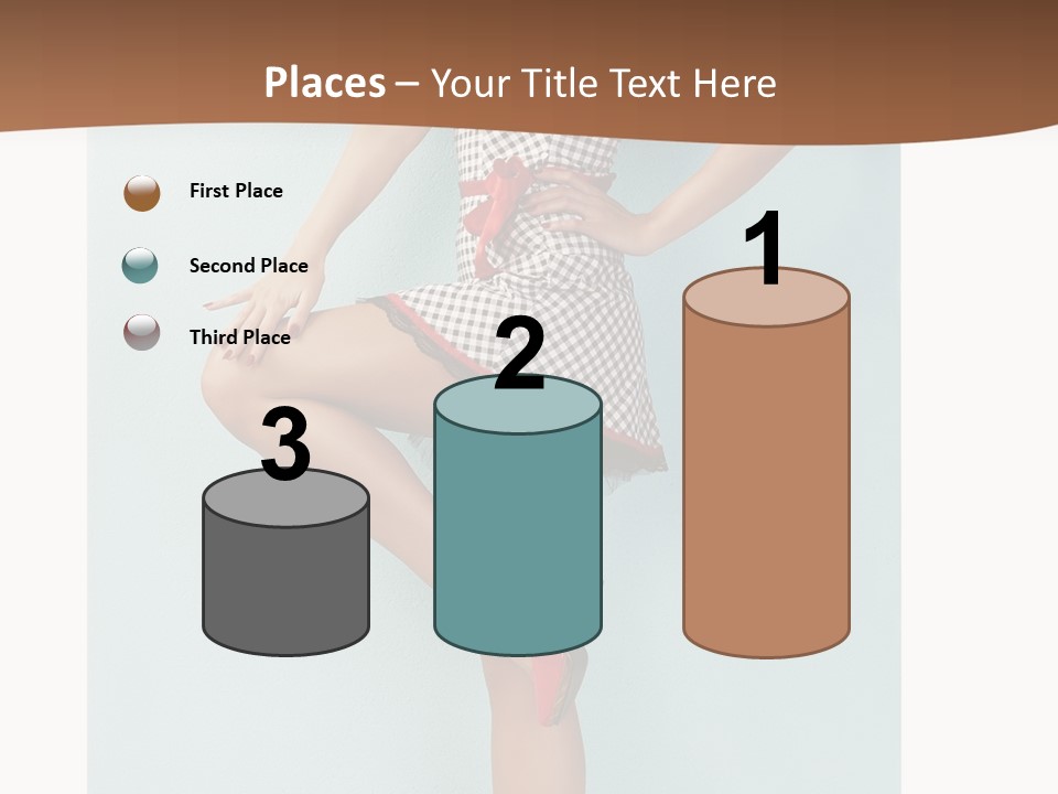 Girl White Dress PowerPoint Template