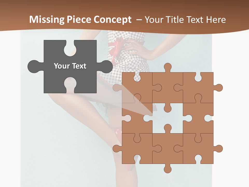 Girl White Dress PowerPoint Template