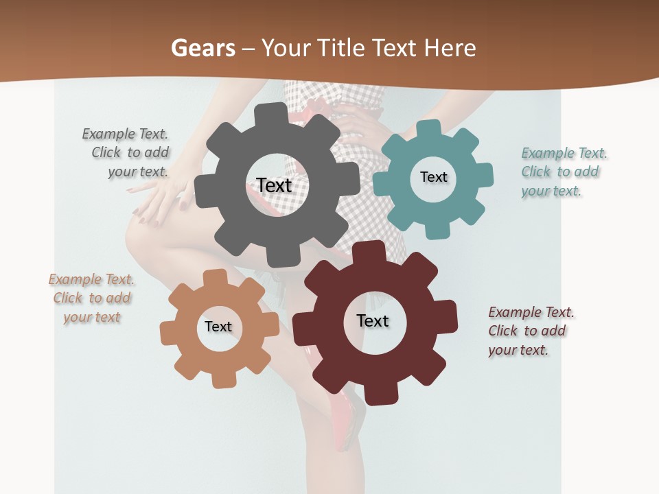 Girl White Dress PowerPoint Template