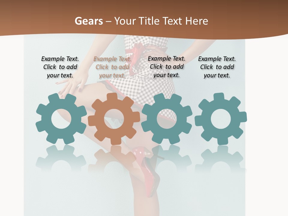 Girl White Dress PowerPoint Template