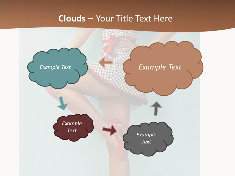 Girl White Dress PowerPoint Template