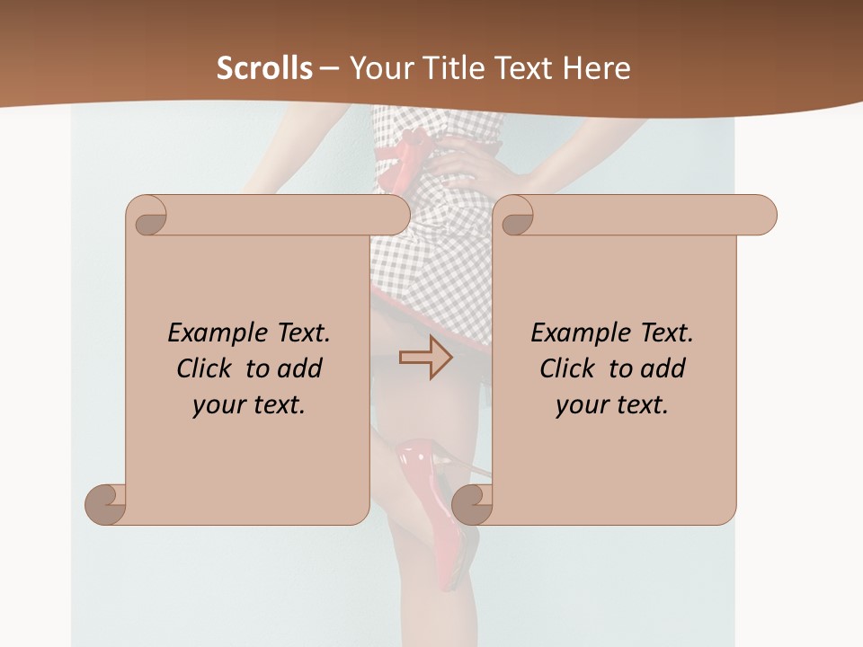 Girl White Dress PowerPoint Template