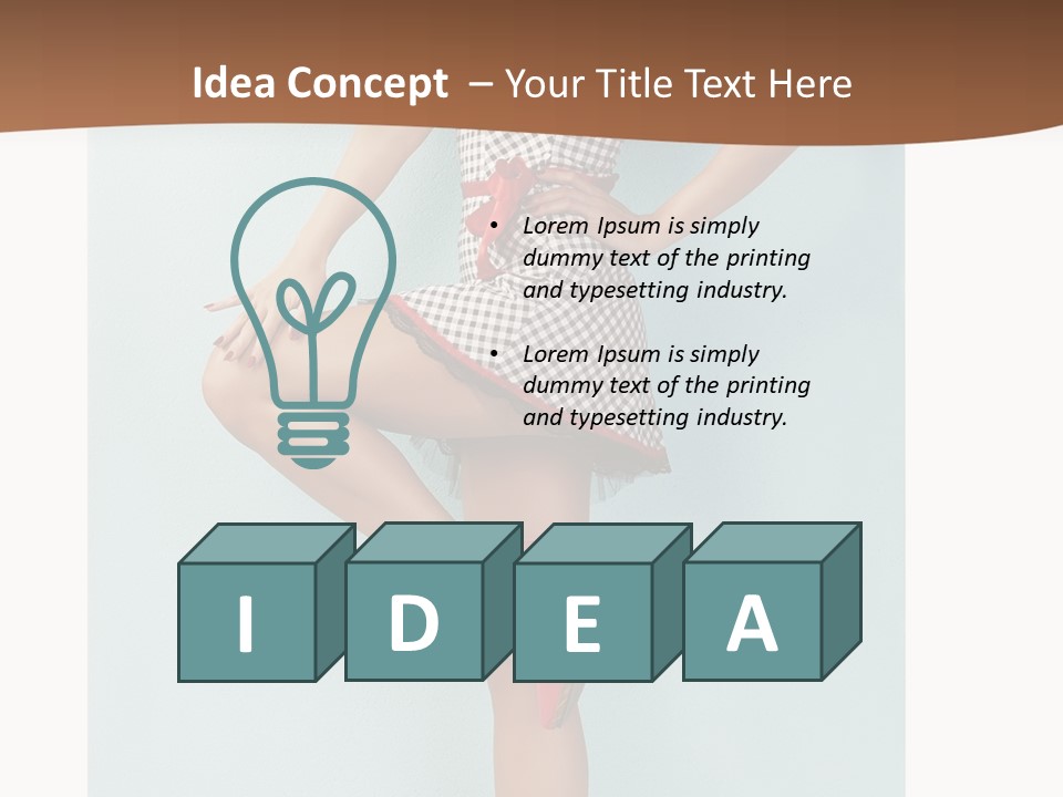 Girl White Dress PowerPoint Template