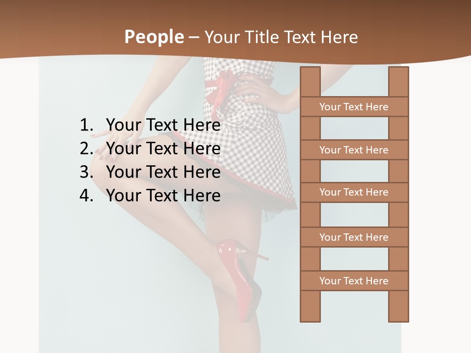 Girl White Dress PowerPoint Template