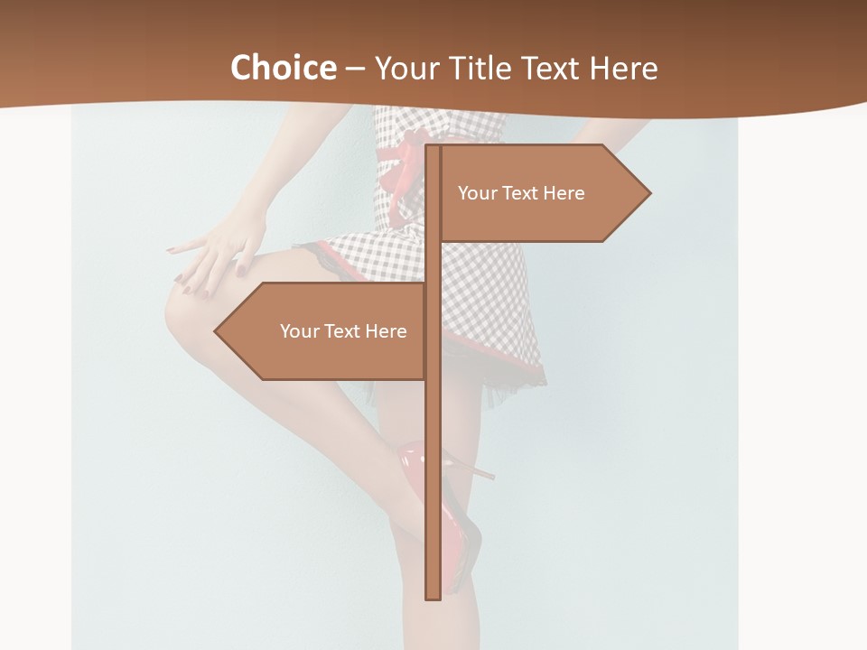 Girl White Dress PowerPoint Template