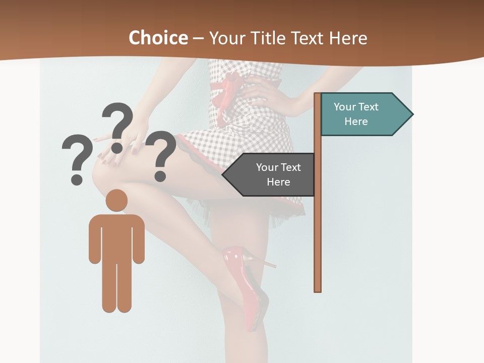 Girl White Dress PowerPoint Template