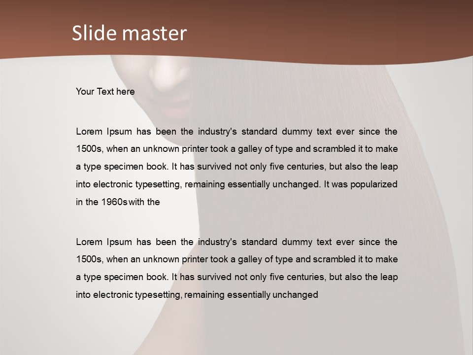 Face Fashion Brunette PowerPoint Template