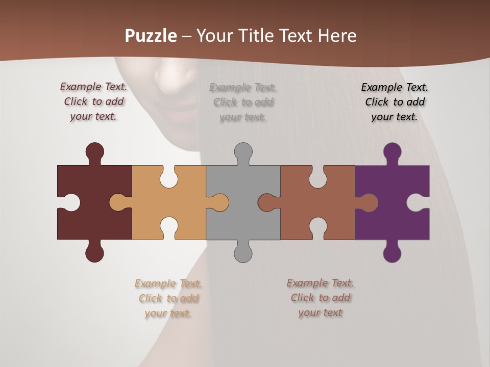 Face Fashion Brunette PowerPoint Template