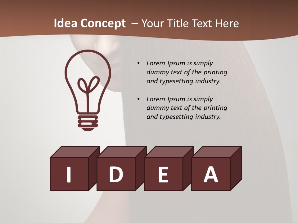 Face Fashion Brunette PowerPoint Template