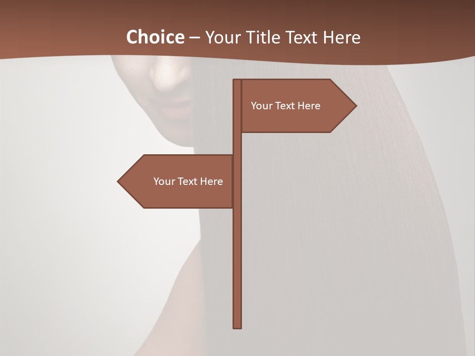 Face Fashion Brunette PowerPoint Template