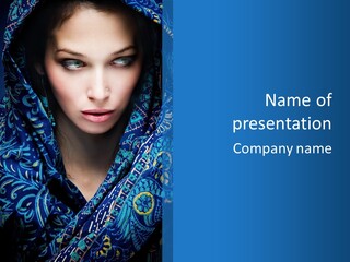 Green Eyes Nose Oriental PowerPoint Template