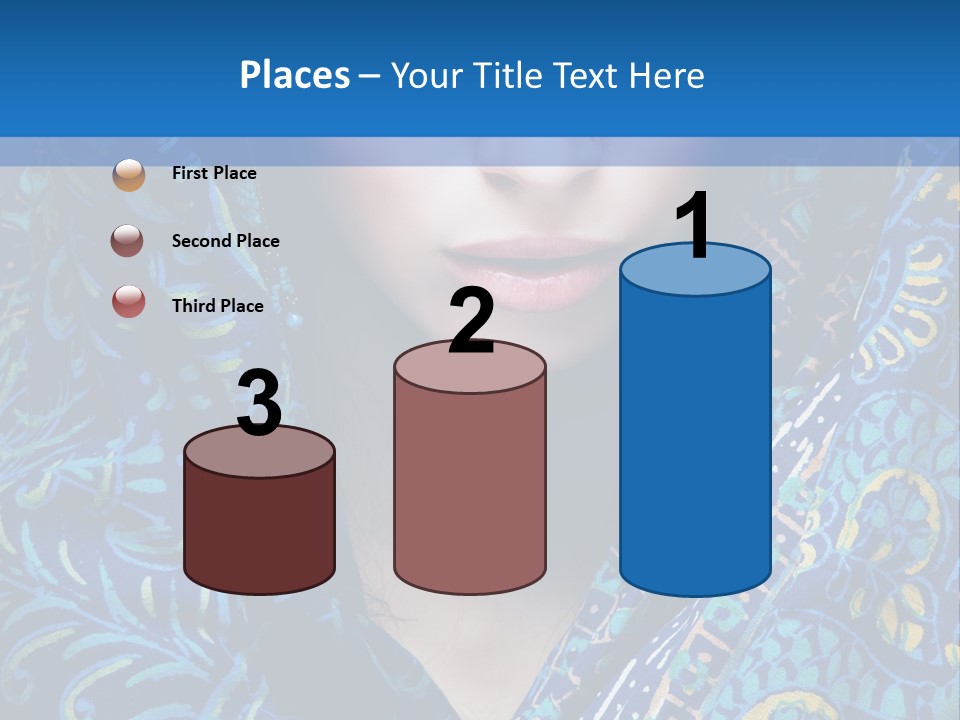Green Eyes Nose Oriental PowerPoint Template