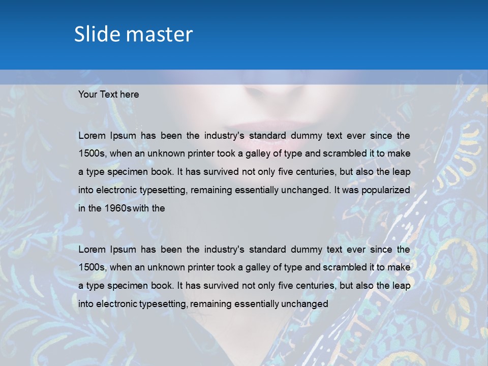 Green Eyes Nose Oriental PowerPoint Template