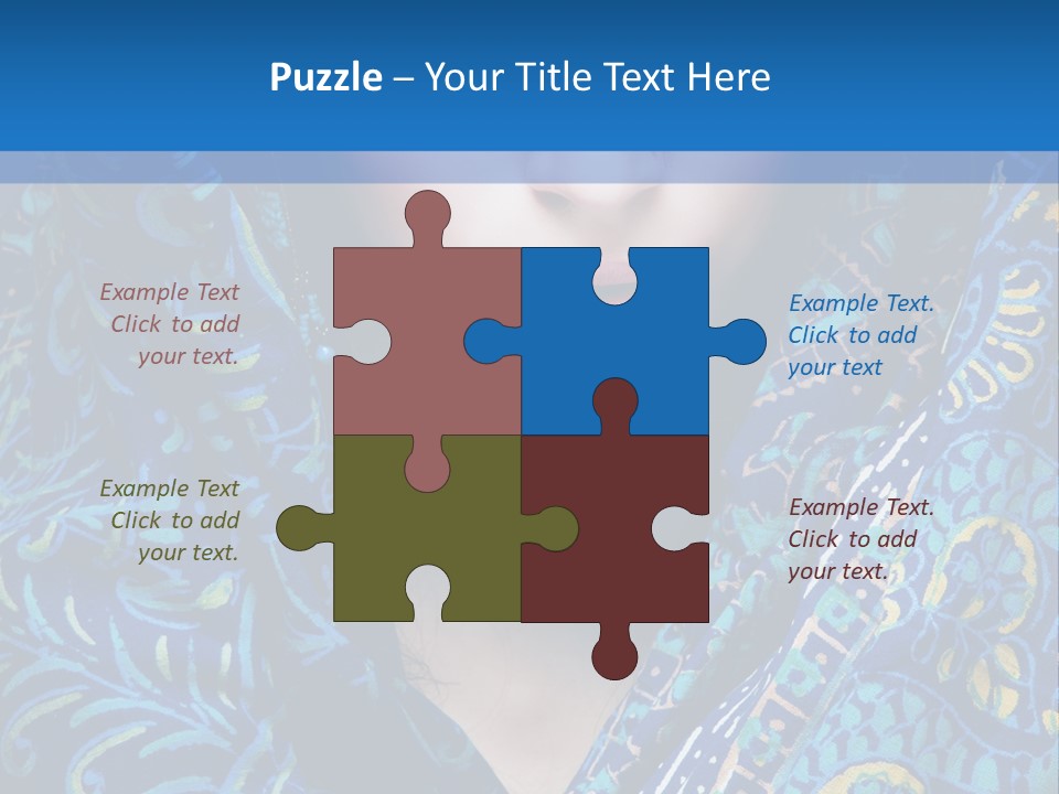 Green Eyes Nose Oriental PowerPoint Template