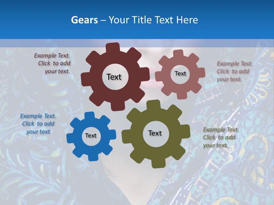 Green Eyes Nose Oriental PowerPoint Template