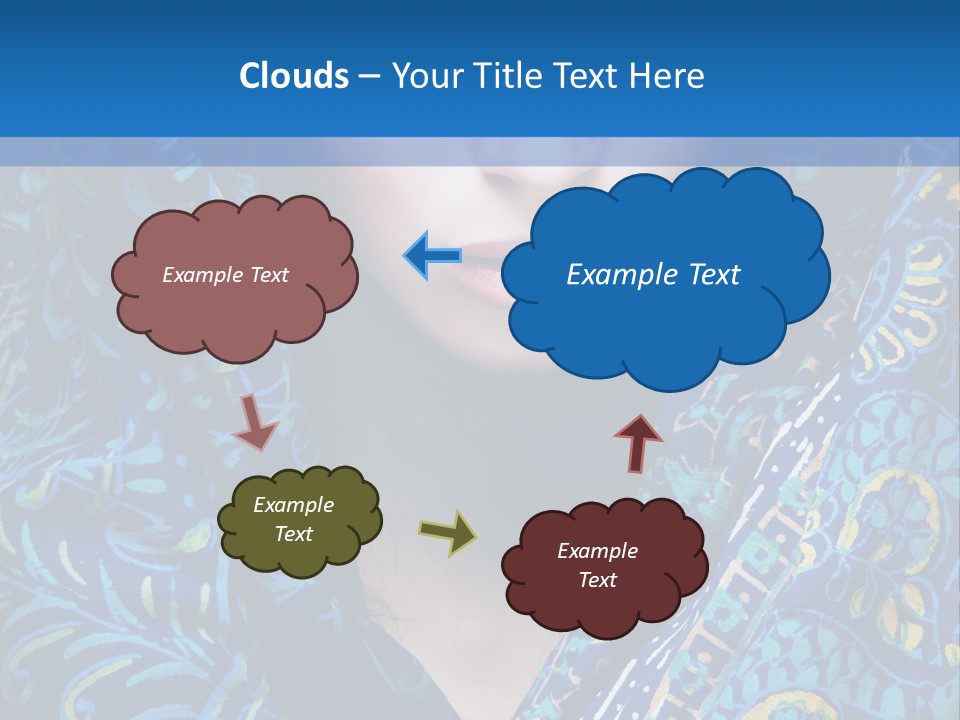 Green Eyes Nose Oriental PowerPoint Template