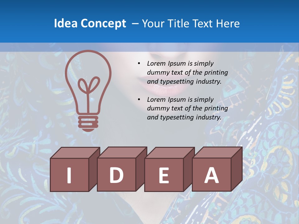 Green Eyes Nose Oriental PowerPoint Template