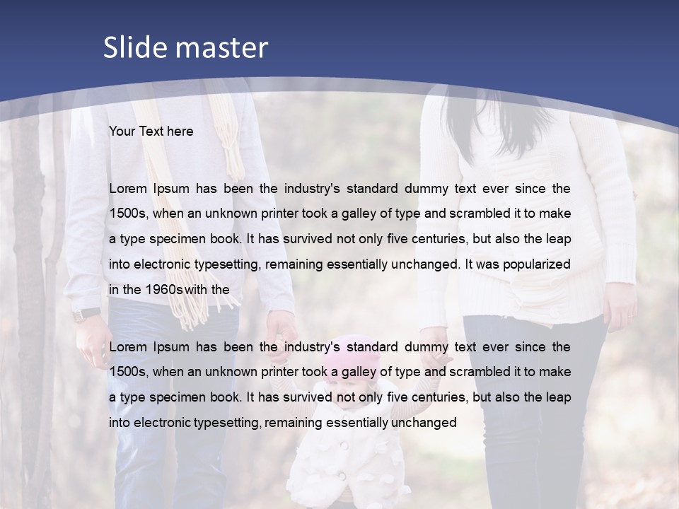 Walk Father European PowerPoint Template