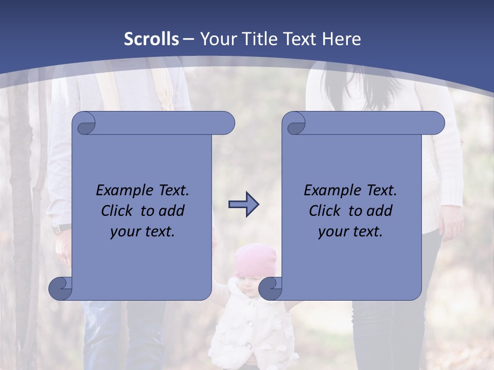 Walk Father European PowerPoint Template