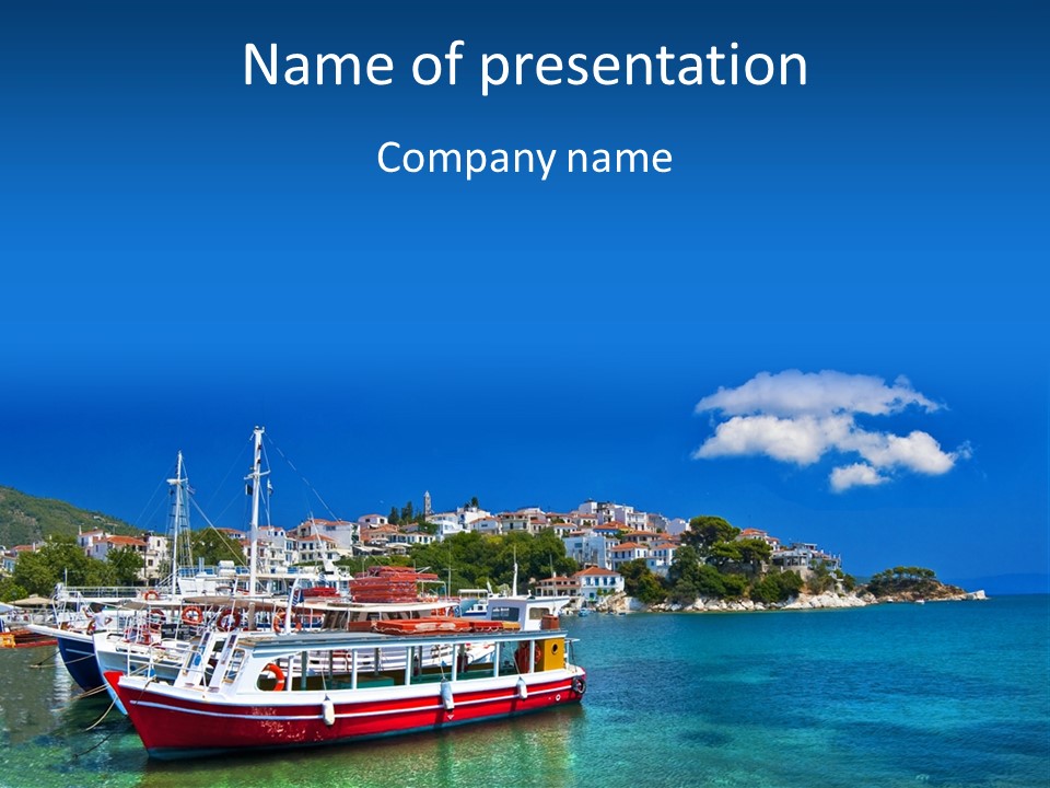 Mediterranean Hotel Boat PowerPoint Template