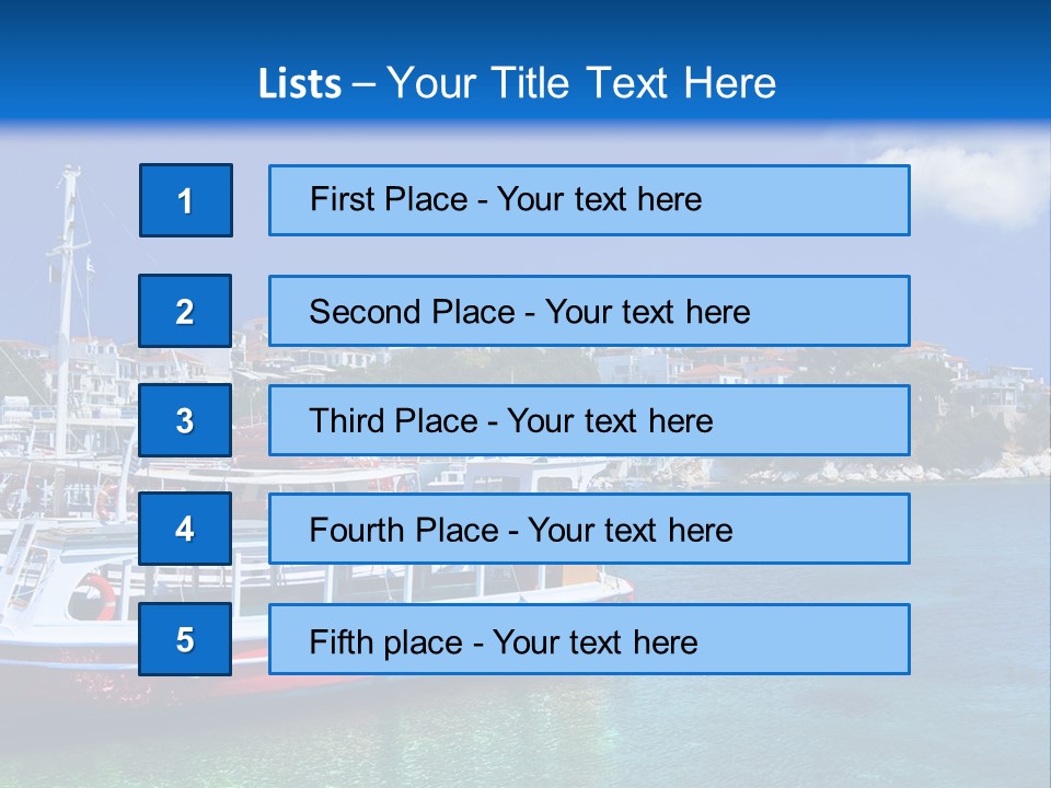 Mediterranean Hotel Boat PowerPoint Template