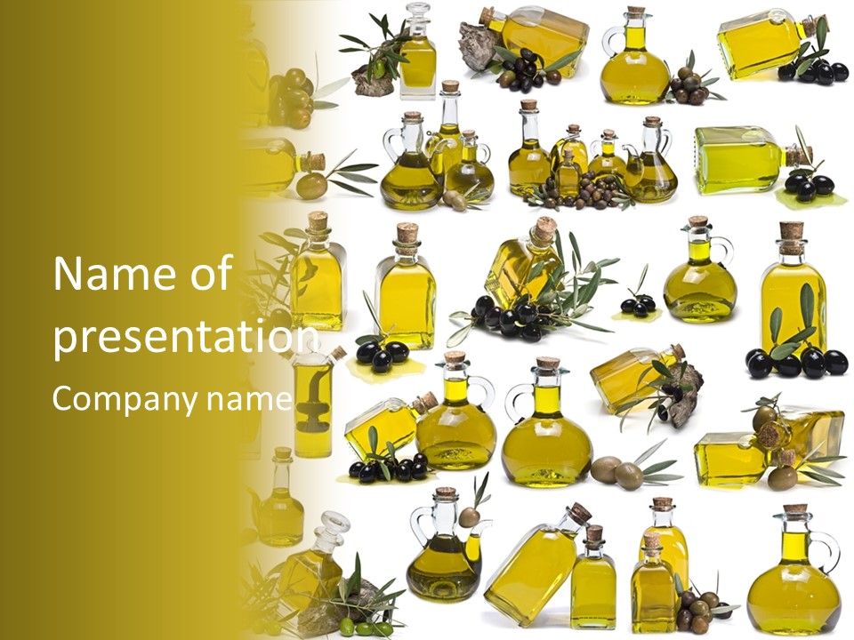 Container Ingredient Olive Oil PowerPoint Template