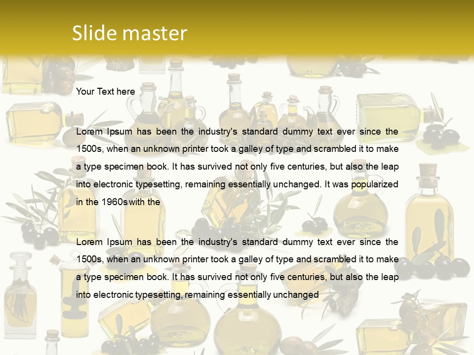 Container Ingredient Olive Oil PowerPoint Template