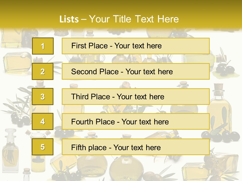Container Ingredient Olive Oil PowerPoint Template