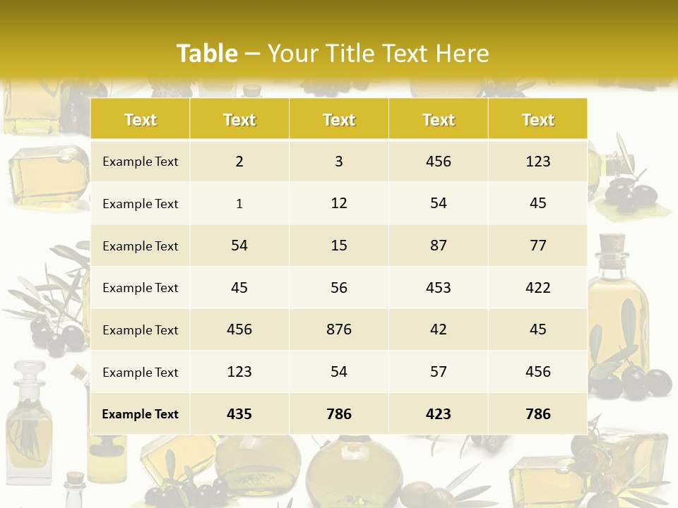 Container Ingredient Olive Oil PowerPoint Template