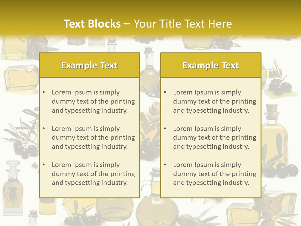 Container Ingredient Olive Oil PowerPoint Template