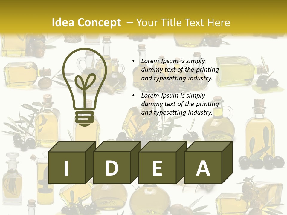 Container Ingredient Olive Oil PowerPoint Template