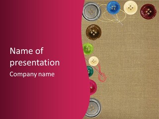 Dressmaking Blue Pin PowerPoint Template