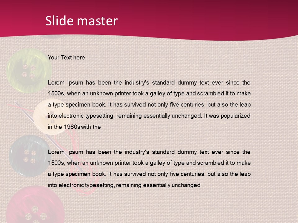 Dressmaking Blue Pin PowerPoint Template