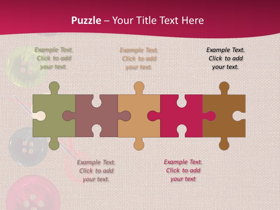 Dressmaking Blue Pin PowerPoint Template