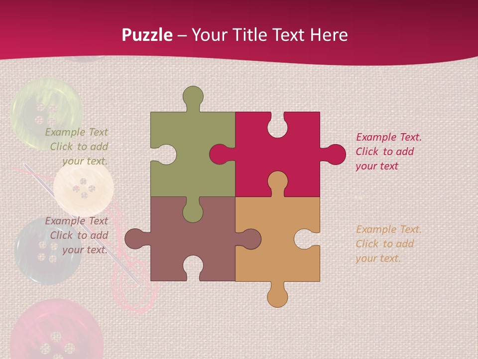 Dressmaking Blue Pin PowerPoint Template