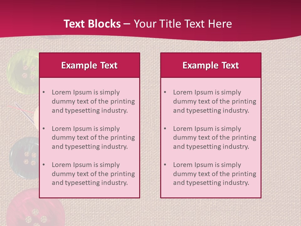 Dressmaking Blue Pin PowerPoint Template