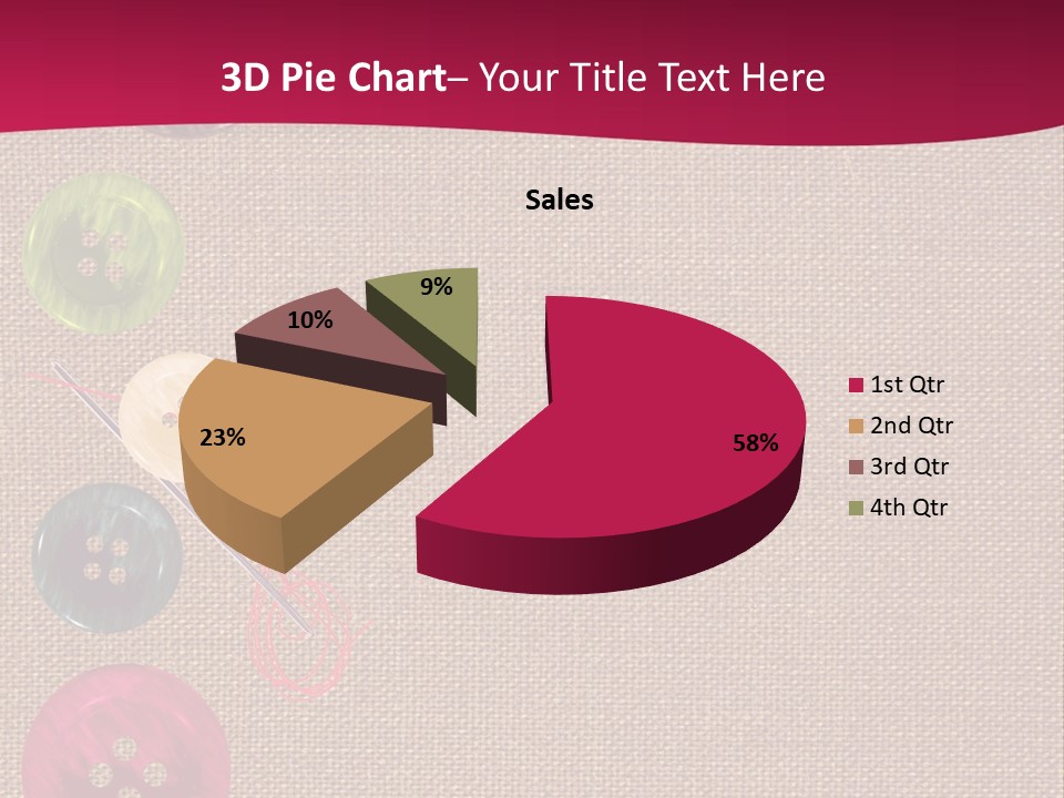 Dressmaking Blue Pin PowerPoint Template