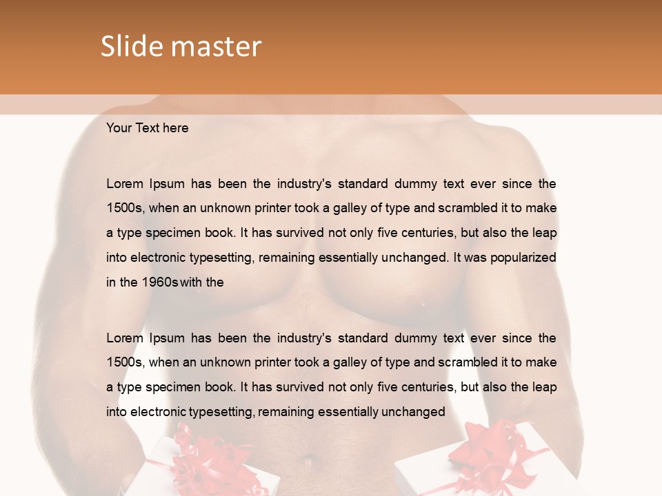 Bodybuilder Decoration White PowerPoint Template