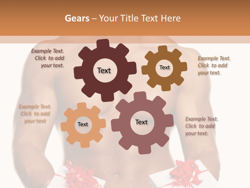 Bodybuilder Decoration White PowerPoint Template