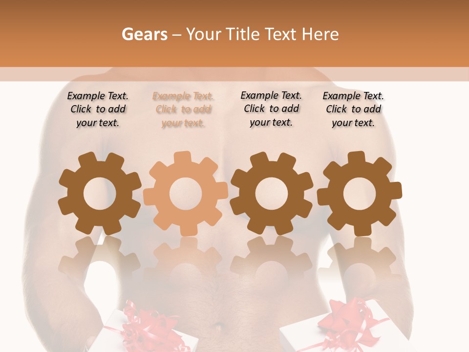 Bodybuilder Decoration White PowerPoint Template