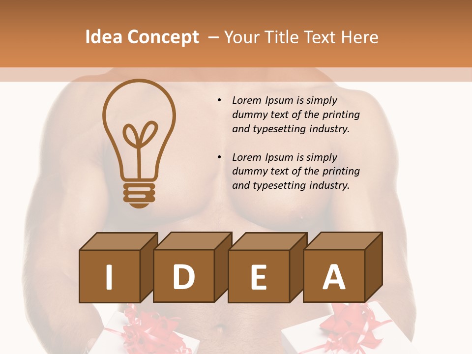 Bodybuilder Decoration White PowerPoint Template