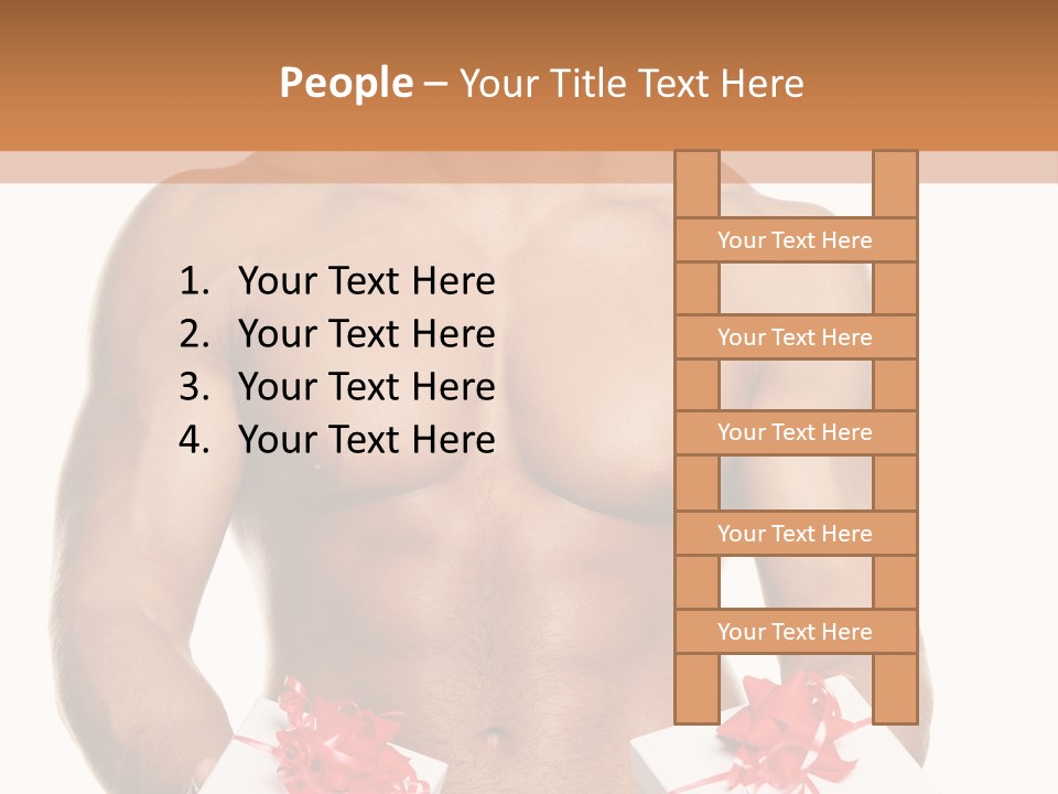 Bodybuilder Decoration White PowerPoint Template