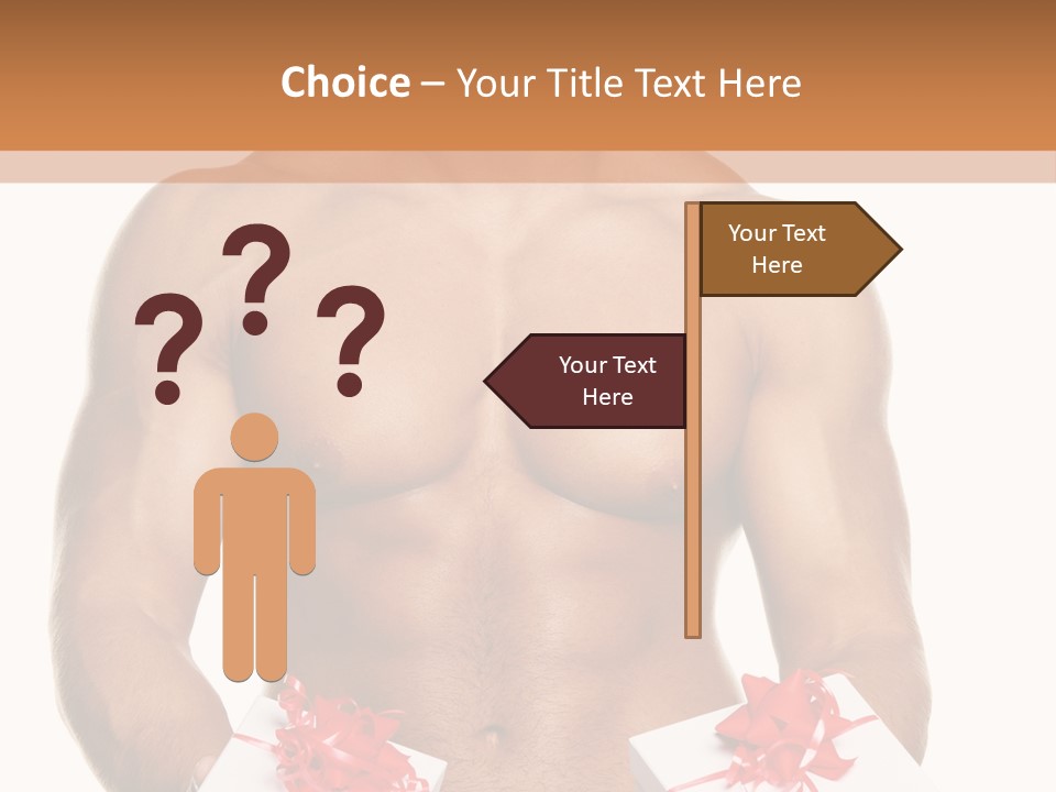 Bodybuilder Decoration White PowerPoint Template