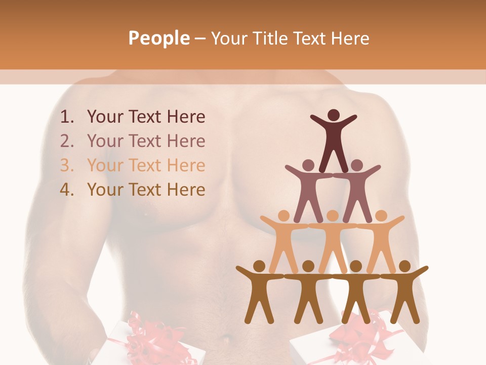 Bodybuilder Decoration White PowerPoint Template