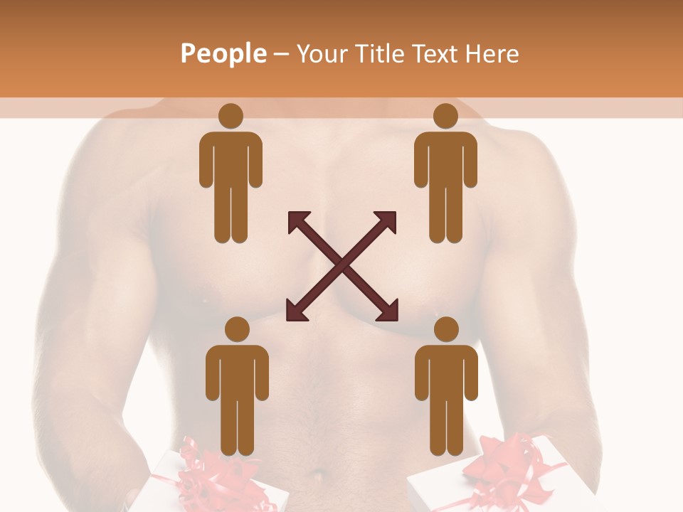 Bodybuilder Decoration White PowerPoint Template
